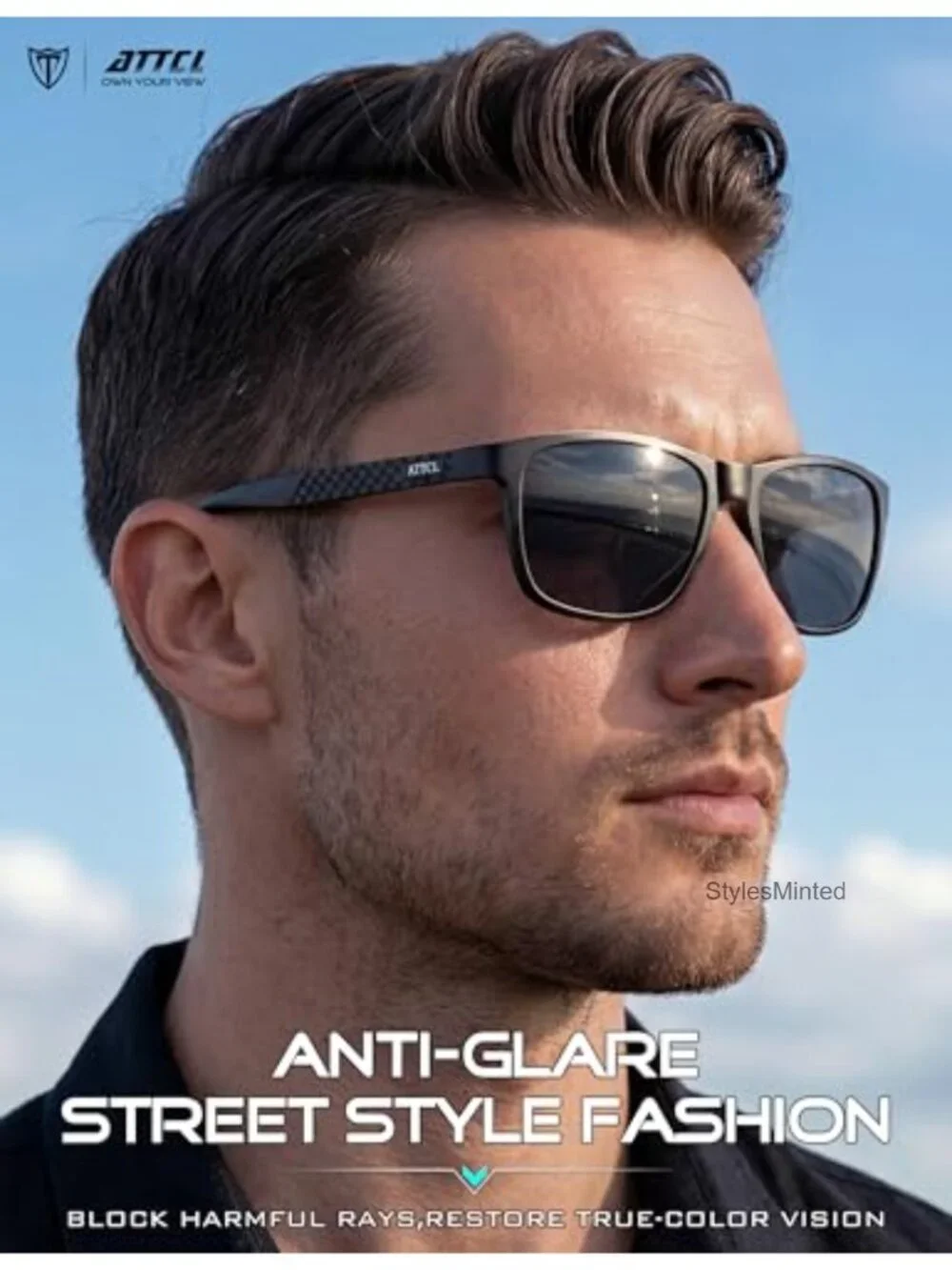 Polarized Sunglasses for Driving UV400 Protection Lightweight Metal Rectangle
